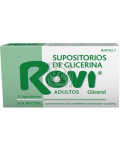 SUPOSITORIOS GLICERINA ROVI ADULTOS 3.36 G 12 SU